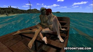 Żiemel 3D lesbjani mara anzjani franċiż filwaqt li fuq dgħajsa Żiemel 3D lesbjani mara anzjani franċiż filwaqt li fuq dgħajsa